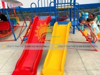 Cầu trượt cho bé ngoài trời, Cầu trượt máng đôi công viên