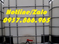 Bồn nhựa, bồn nhựa cũ 1000l độ mới cao, bồn 1000l có khung thép bao quanh