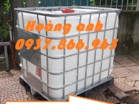 Bồn nhựa, bồn nhựa cũ 1000l độ mới cao, bồn 1000l có khung thép bao quanh