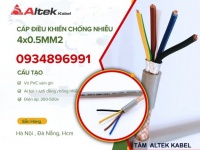 Cáp điều khiển 4x0.5 Altek Kabel Hà Nội, Đà Nẵng, Hồ Chí Minh  - Tiết diện dây: 0.5mm - Cáp chống nh