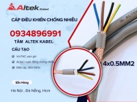 Cáp điều khiển 4x0.5 Altek Kabel Hà Nội, Đà Nẵng, Hồ Chí Minh  - Tiết diện dây: 0.5mm - Cáp chống nh