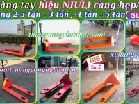 Xe nâng tay NIULI càng hẹp/càng rộng tải nâng 2.5 tấn - 3 tấn - 4 tấn - 5 tấn