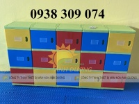 Tủ đựng cặp mầm non, tủ nhựa đựng balo mầm non chia theo ô