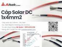 Dây cáp solar DC 1x4mm² 1500V – Altek Kabel