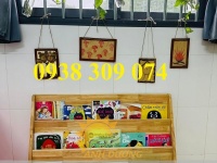 Kệ sách mầm non, kệ gỗ 3 tầng mầm non nhiều mẫu