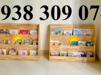 Kệ sách mầm non, kệ gỗ 3 tầng mầm non nhiều mẫu
