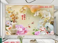 Gạch tranh chim công 3d sứ ngọc 