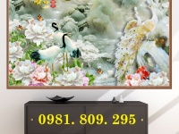 Gạch tranh chim công 3d sứ ngọc 