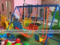 Xích đu 3 dạng 8 chỗ ngồi, xích đu mầm non ngoài trời