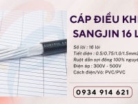 Cáp điều khiển 16 lõi, cáp tín hiệu Sangjin 16x0.75 - phân phối tai HCM