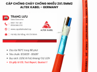 Cáp Chống Cháy Chống Nhiễu 2x1.5mm2 IEC 60331, BS6387