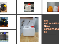 Bán can nhựa 5 lít đựng axit đặc, bình nhựa 2L đựng kiềm, can 1 lít đựng hóa chất mạnh 