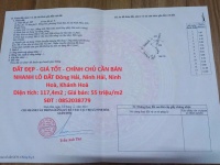 ĐẤT ĐẸP - GIÁ TỐT - CHÍNH CHỦ CẦN BÁN NHANH LÔ ĐẤT Đông Hải, Ninh Hải, Ninh Hoà, Khánh Hoà