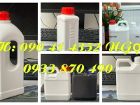 Can nhựa 500ml trắng, can 1 lít nhiều màu, can 2 lít đựng hóa chất nguy hiểm cao