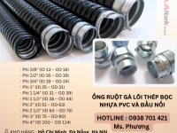 Ống ruột gà lõi thép bọc nhựa PVC và đầu nối tại Đà Nẵng, Hà Nội, Hồ Chí Minh
