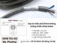Cáp tín hiệu 2 lõi không chống nhiễu Altek Kabel tại Đà Nẵng, Hà Nội, Hồ Chí Minh