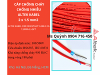 Cáp tín hiệu chống cháy 2x1.5 Fr Altek Kabel HCM, Hà Nội, Đà Nẵng, Đồng 