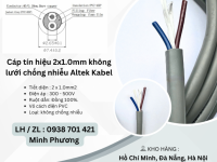Cáp tín hiệu 2x1.0mm không lưới chống nhiễu Altek Kabel Đà Nẵng, Hà Nội, Bình Định