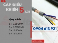 Cáp điện điều khiển tín hiệu 5x0.5/5x0.75/5x1.0/5x1.5 Altek Kabel