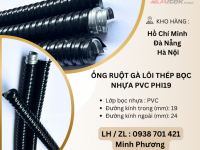 Ống ruột gà lõi thép bọc nhựa PVC Phi19 Đà Nẵng, Hà Nội, Quảng Nam