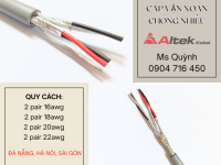 Cáp tín hiệu vặn xoắn chống nhiễu 2 Pair 16/ 18/ 20/ 22 Awg Altek Kabel