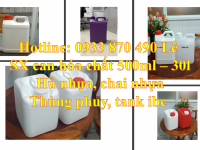 Phân phối can nhựa 1 lít đựng chất bảo quản, can 2 lít đựng nước cất 