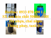 Thùng phuy đựng dung môi, thùng phi nhựa đựng nguyên liệu hóa học 