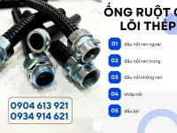 Ống ruột gà lõi thép / đầu nối ống Đà Nẵng, HCM, Hà Nội