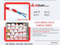 Cáp chống cháy 2x0.75, 2x1.0, 2x1.5 Altek Kabel Sài Gòn, Hà Nội, Đà Nẵng, Trà Vinh
