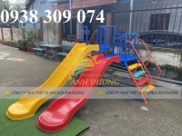 Cầu trượt máng đôi, cầu trượt đôi mầm non 2 máng song song