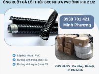 Ống ruột gà lõi thép bọc nhựa Pvc ống phi 2 1/2 có sẵn Đà Nẵng, Hà Nội, Hồ Chí Minh
