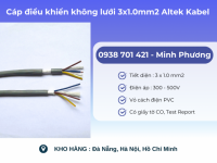 Cáp điều khiển không lưới 3x1.0mm2 Altek Kabel Phú Yên, Thanh Hóa, Gia Lai