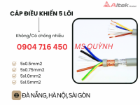 Cáp điều khiển thang máy 5x0.5, 5x0.75, 5x1.0 Altek Kabel