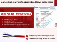 Dây cáp điện chống cháy chống nhiễu 2 lõi 0.75mm2 Đà Nẵng, Hà Nội, Hồ Chí Minh