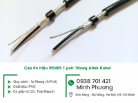 Cáp tín hiệu RS485 1 pair 18awg Altek Kabel Khánh Hòa, Ninh Thuận, Bình Thuận