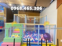 Khung nhà bóng mềm bọc da trẻ em, khung quây nhà banh hạt sứ trẻ em