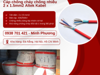 Dây cáp điện chống cháy chống nhiễu 2x1.5mm2 sẵn kho Đà Nẵng, Hà Nội, Hồ Chí Minh