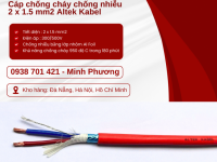 Dây cáp điện chống cháy chống nhiễu 2x1.5mm2 sẵn kho Đà Nẵng, Hà Nội, Hồ Chí Minh