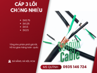 Cáp sangjin 3x0.5, 3x0.75, 3x1.25, 3x1.5, 3x2.5 Sài Gòn, Đồng Nai, Bình Dương
