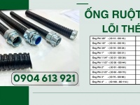 Ống ruột gà lõi thép bọc nhựa PVC và đầu nối ống với máng điện - giá sỉ tại kho