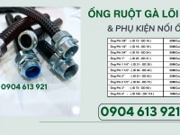 Ống ruột gà lõi thép bọc nhựa PVC và đầu nối ống với máng điện - giá sỉ tại kho