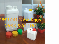 Can nhựa 1 lít vuông trắng, can nhựa 2 lít đen, can nhựa 5 lít y tế màu vàng