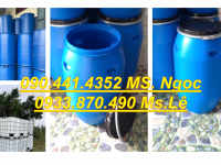 Thùng phuy nhựa mới đẹp nhất 220 lít, thùng phi nhựa 4 đai 220L nắp kín