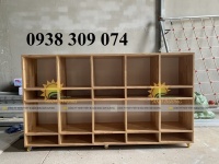 Kệ cặp mầm non AD,kệ đựng balo bằng gỗ cho bé chất lượng cao