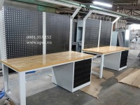 Xe đẩy đựng dao tiện CNC, Tủ đồ nghề 4 ngăn 1 cánh bảng treo, Tủ đồ nghề 9 ngăn KT: W700xD550xH1190/