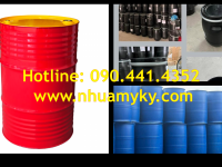 Thùng phuy sắt 220 lít đựng dung môi, vỏ thùng phuy sắt đựng dầu nhờn 