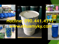 Thùng phuy sắt 220 lít đựng dung môi, vỏ thùng phuy sắt đựng dầu nhờn 