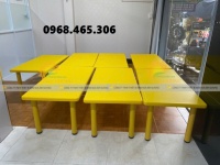 Bàn chữ nhật mầm non nhập khẩu, bàn nhựa mầm non