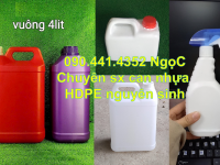 Bình nhựa 5 lít vuông đựng nhớt, can nhựa 1 lít đựng màu nước 