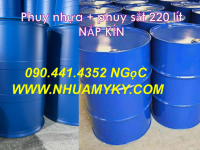 Thùng phuy sắt 220l giá rẻ, mua thùng phuy sắt 220 lít tiếp chế nhiên liệu 